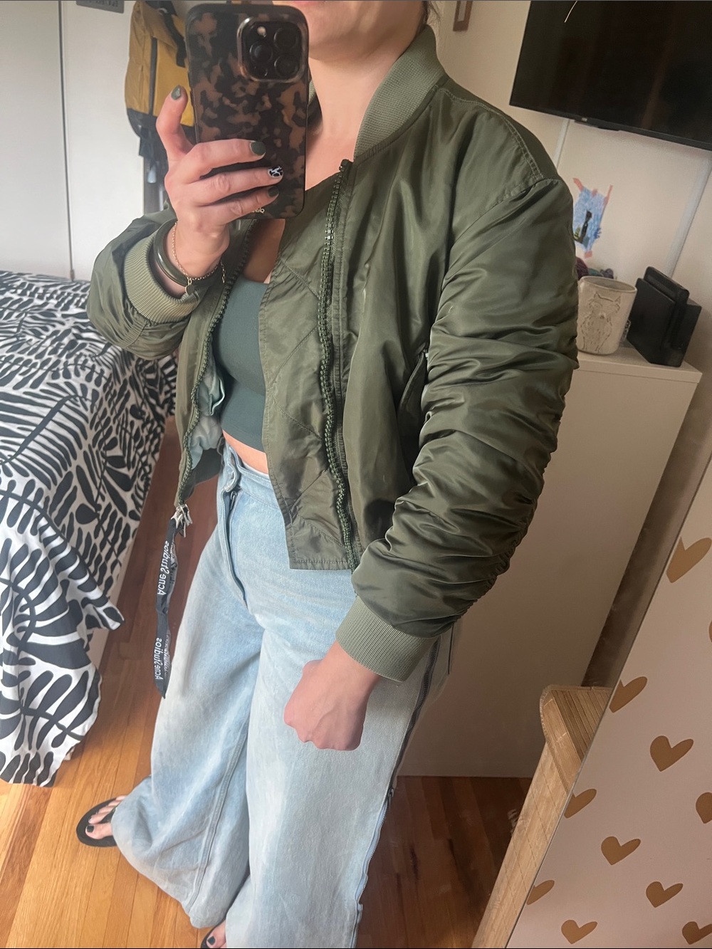 Acne Studios Clea Bomber jacket with Ruched sleeves XXS - Picture 3 of 16